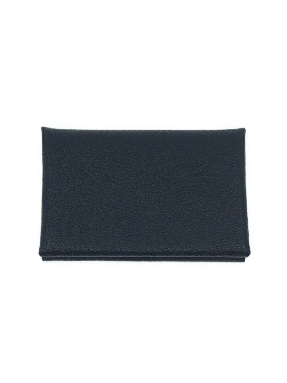Hermes Calvi Duo Leather Black Silver Coin Case Box